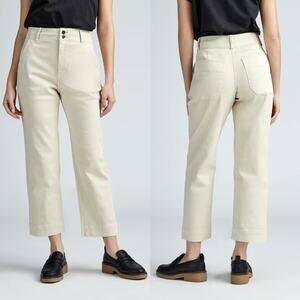 New Everlane The Organic Straight Leg Crop Pants Pumice Stone Women 6 NWT